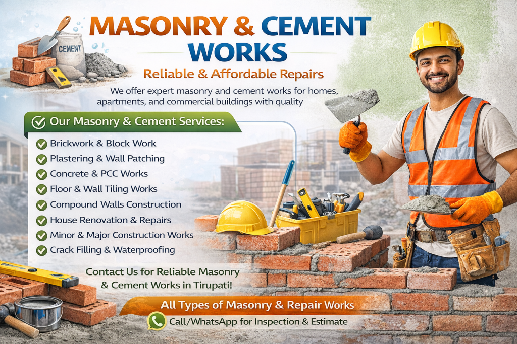masonry and cement works